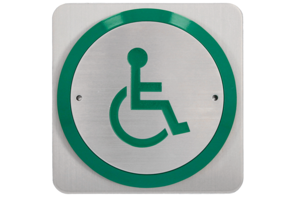 CDVI RTE-85DL All-active wheelchair logo exit button, surface mount