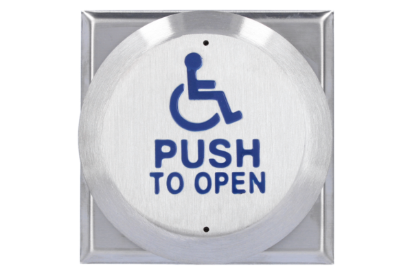 CDVI RTE-PTODF Large all-active wheelchair logo & PUSH TO OPEN exit button, flush mount